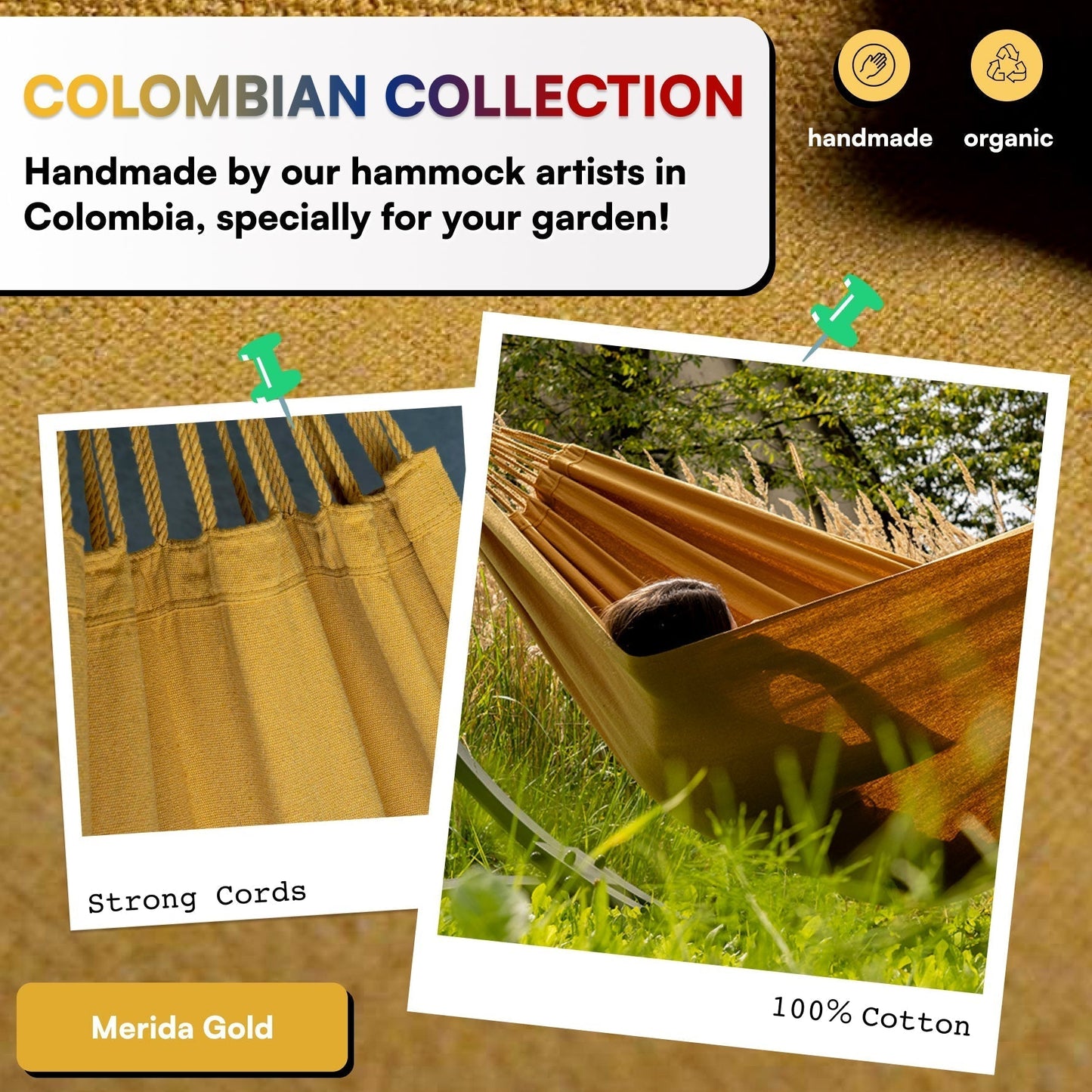 Colombian Merida Gold Cocoon Set - PotenzaHammocks