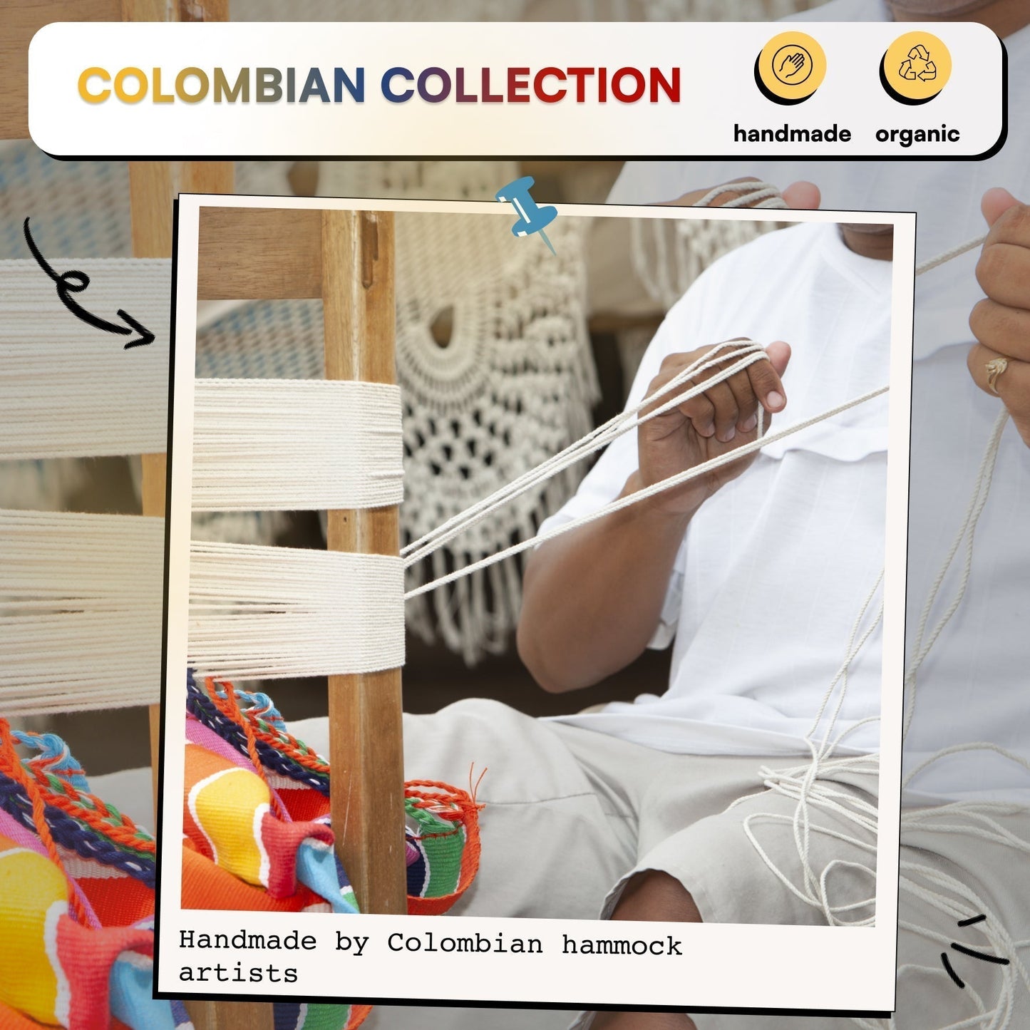 Colombian Merida Gold Crossbar Fabric - PotenzaHammocks