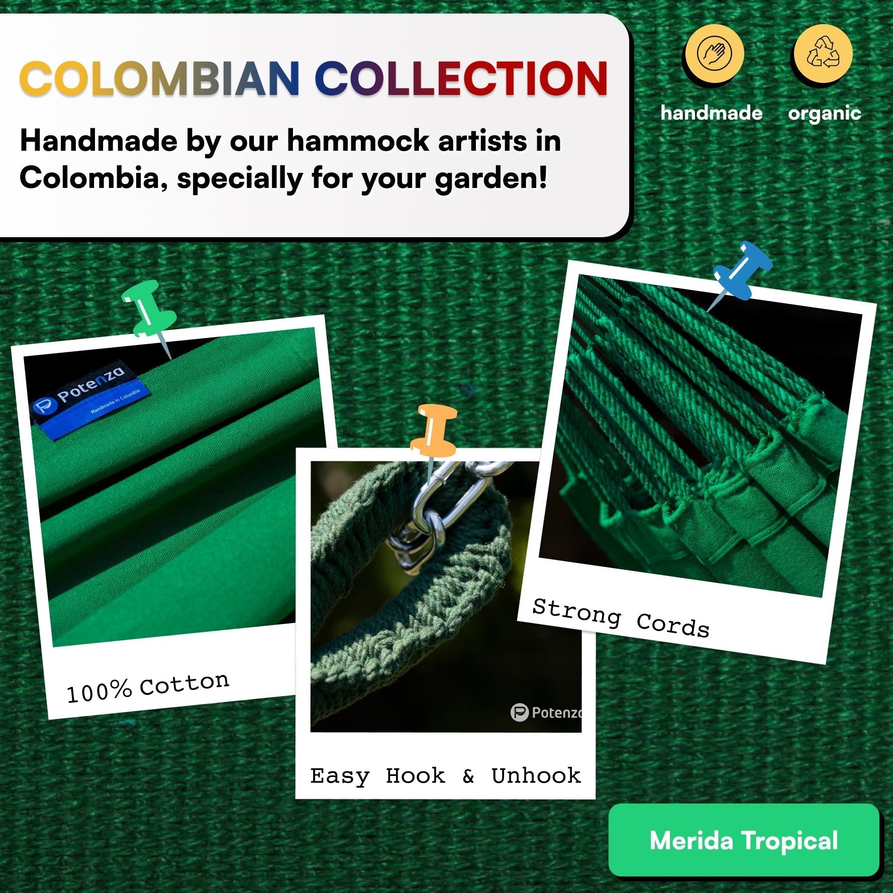 Colombian Merida Tropical Cocoon Fabric - PotenzaHammocks
