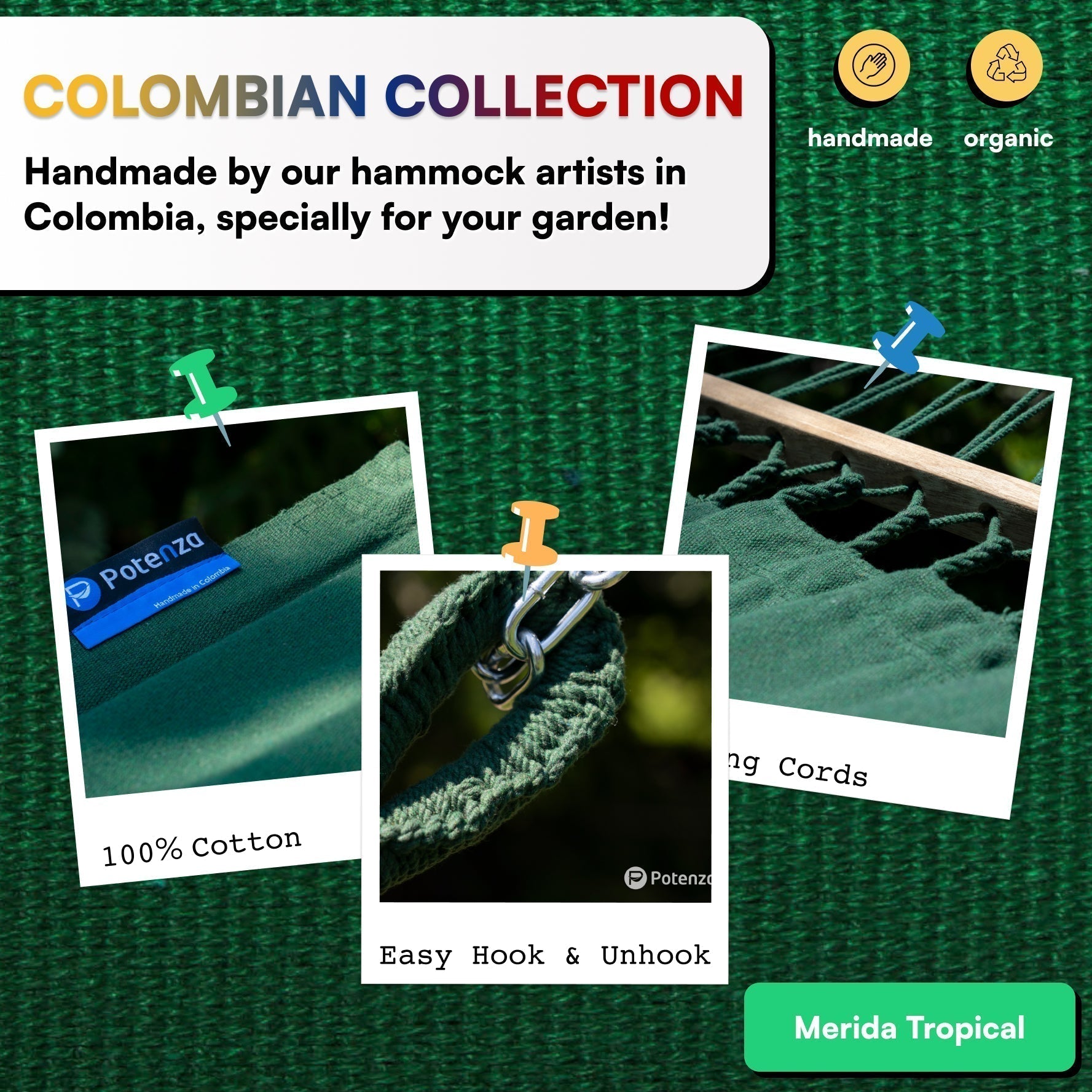 Colombian Merida Tropical Crossbar Fabric - PotenzaHammocks