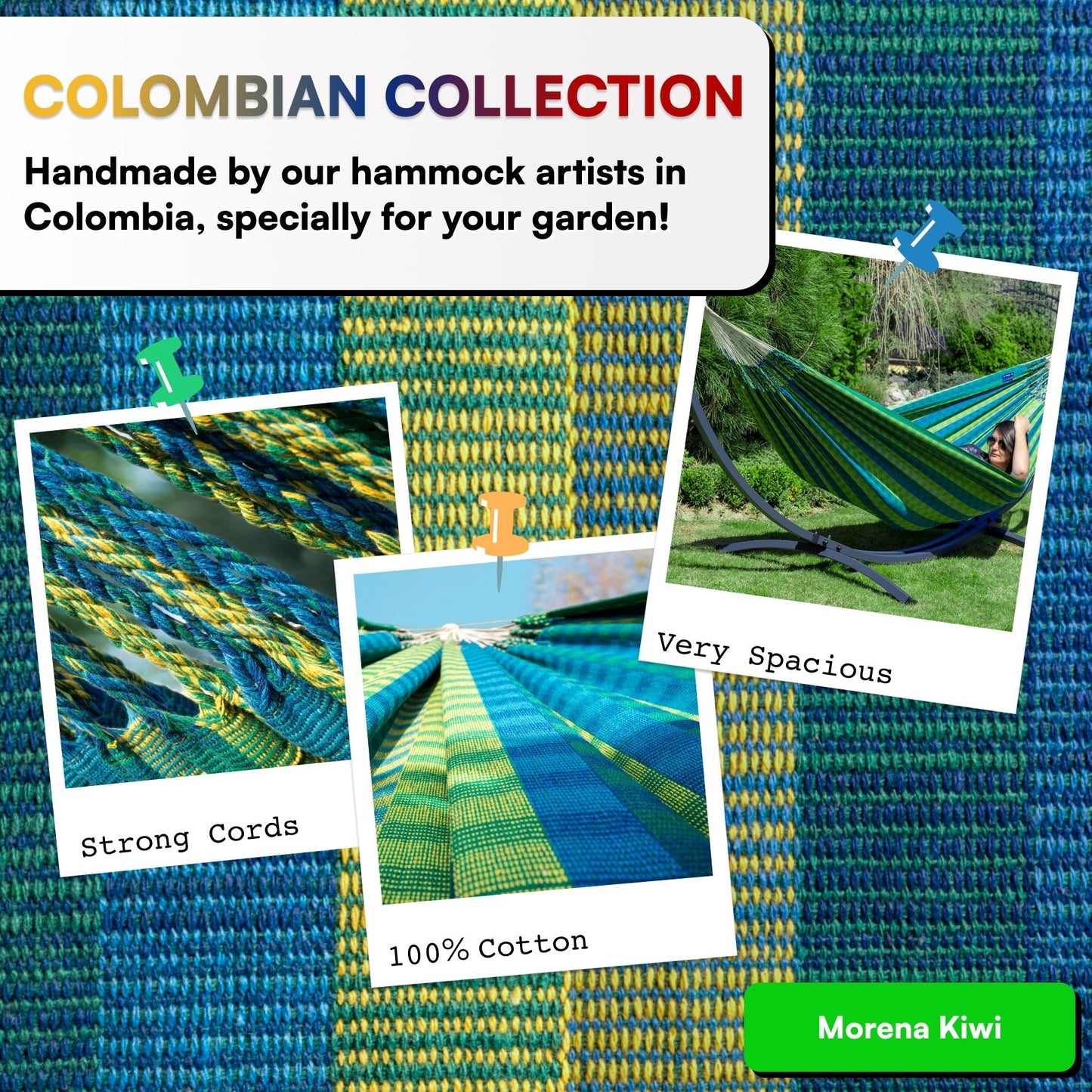 Colombian Morena Kiwi Cocoon Fabric - PotenzaHammocks
