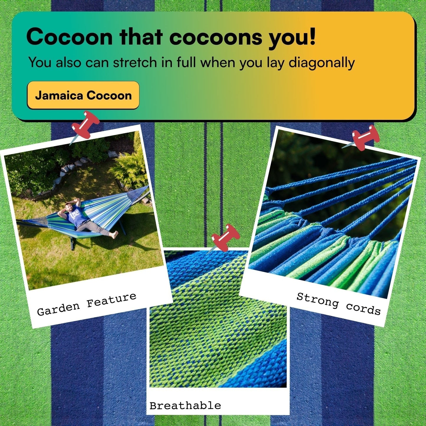 Grande Jamaica Cocoon Set - PotenzaHammocks